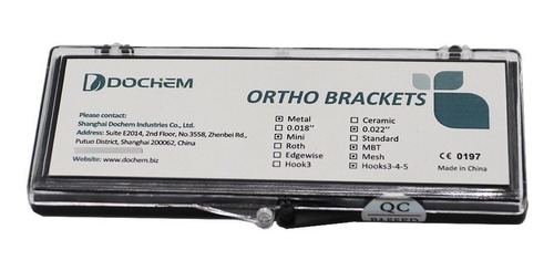 Brackets Ortodoncia Ceramicos Esteticos X20 Roth 0.22 Dochem
