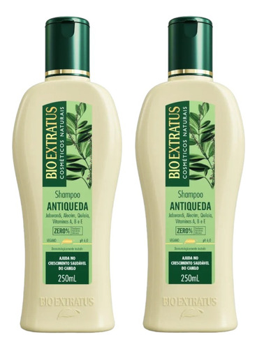 Kit 2 Shampoo Jaborandi 250ml Bio Extratus Antiqueda