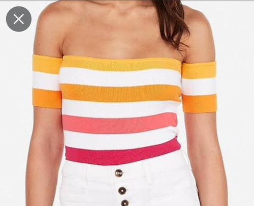 Blusa Stretch Top Hombro Descubierto Express Mujer Talla Xl