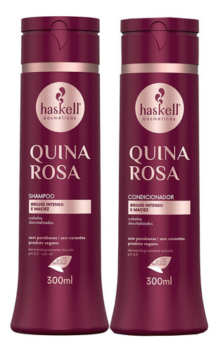 Kit Shampoo E Condicionador 300ml Haskell Quina Rosa