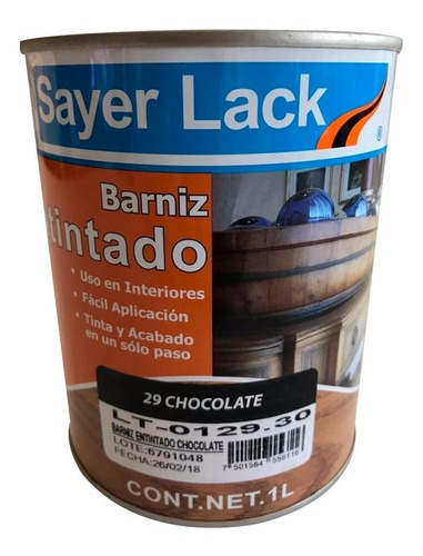 Barniz Entintado Chocolate Madera Fácil Aplicación 1lt