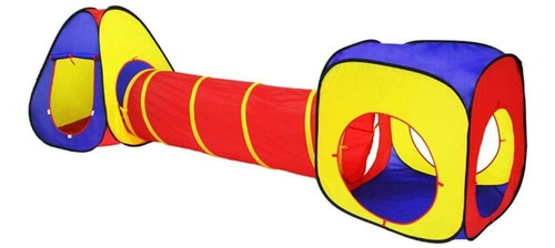 Imagen 1 de 10 de Carpa Infantil Doble Con Túnel Pelotero Grande Colores Atrix