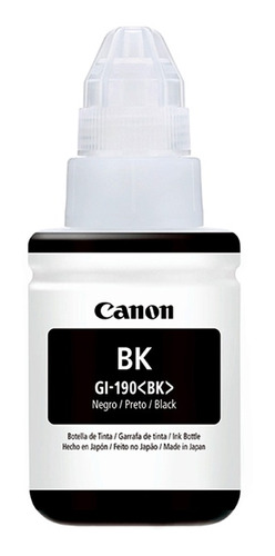 Botella De Tinta Canon Gi-190 Negro Original