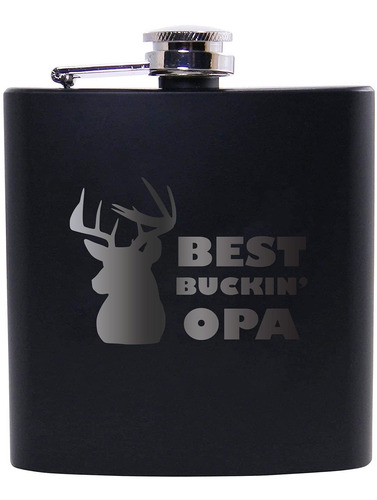 Mejor Buckin Opa Petaca Metal Para Beber Acero 6 Onza