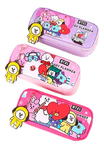 Cartucheras Bt21 Organizador Bts Chimmy Tata Cooky Llavero