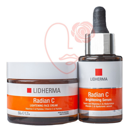 Crema+sérum Vitamina C Lidherma Radian C Hialurónico Antioxi