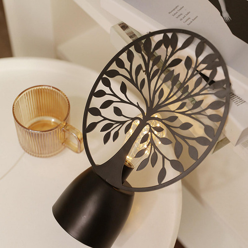 Lámpara De Mesa Con Luz Nocturna De Hierro, Decoración De