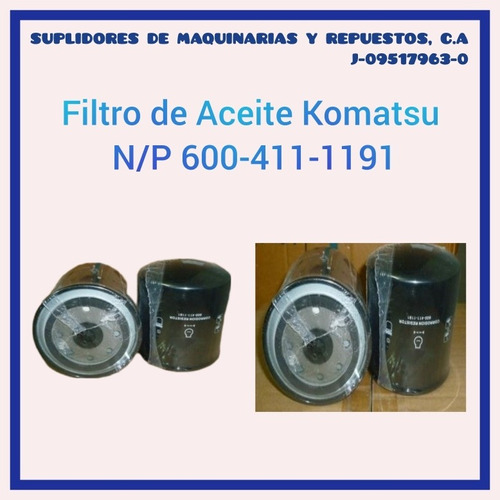 Filtro De Agua Komatsu N/p 600-411-1191