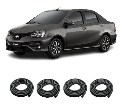 Toyota Etios 4p 2017/22 Burletes Puertas Delanteras Traseras