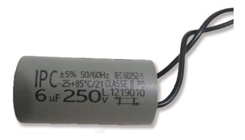 Capacitor P/ Ventilador 2 Fios 6uf 50/60hz 250v Ipc