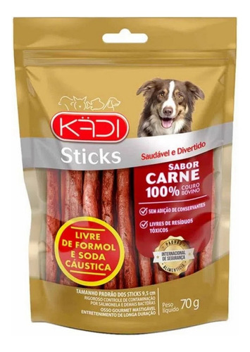 Petisco Para Cães Osso Stick Carne 70g Kadi