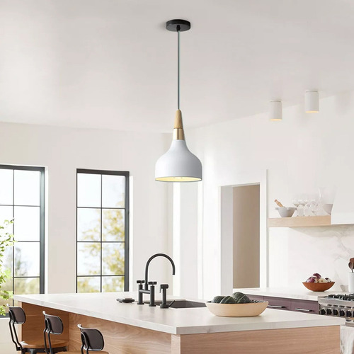 Lámpara Colgante Decorativa Moderna Ajustable Con Bombillas Estructura Blanco