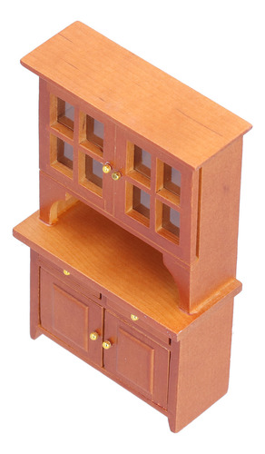 Armario Marrón Con Forma De Casa De Muñecas 1:12 De Madera S