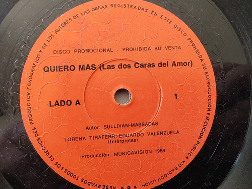 Vinilo Single De Lorena Tiraferri E. Valenzuela Quiero(e187