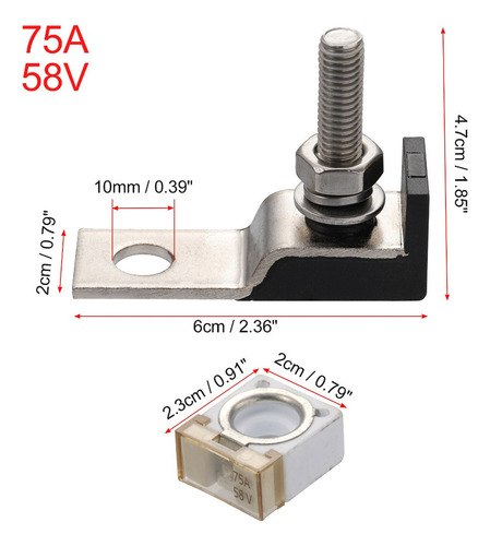Fusible Terminal Batería Kit 75a Para Coche Marina Barco Rv
