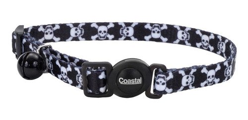 Imagen 1 de 1 de Collar Ajustable Gato Coastal Safe Cat Breakaway Black Skull