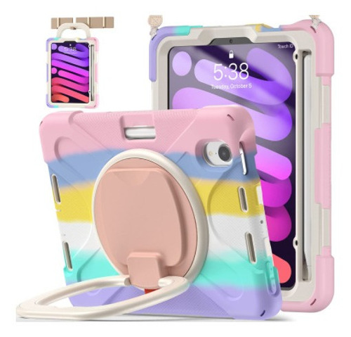 Teknet Funda 8.3 Correa Para iPad Mini 6 A2567 A2568 Color Rosa-colores