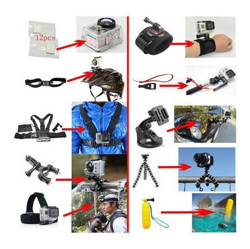 Kit De Acessórios 14in1 Para Gopro Hero5 Black Hero5 Sessio