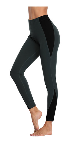 Leggings De Talle Medio Para Mujer, Color Block, Pantalones