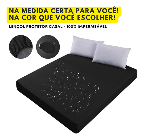 Capa Protetora Colchão Queen Impermeável Antialérgica E Antiácaro Hospitalar Preto