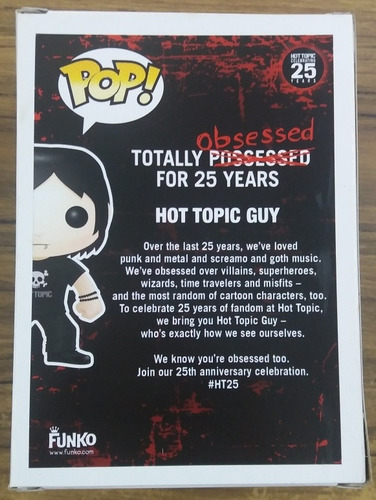 Hot Topic Guy. Celebrating 25 Years. Pop. Nuevo