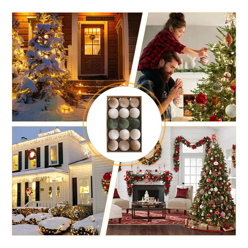 Bolas De Navidad Flocadas Bolas De Adornos Navideños Flocada
