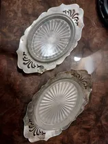 Comprar Antiguas Mantequera Y Dulcera Inglesas Metal Y Cristal  Lote