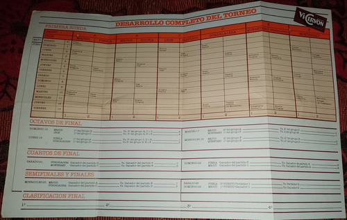 Fixture Mundial De Fútbol México 86 (sin Escribir) (Usado)