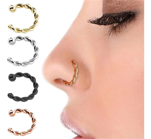 Anillo De Nariz Falso, Anillo Para Labios Con Forma De Torsi