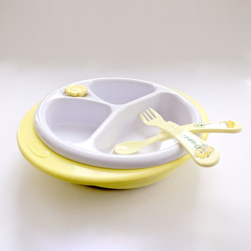 Imagen 3 de 4 de Plato Térmico Involcable Para Bebé Antideslizante Cubiertos