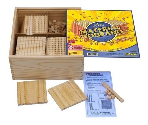 Imagem 4 de 4 de Material Dourado Completo 611 Peças - Educativo Pedagógico
