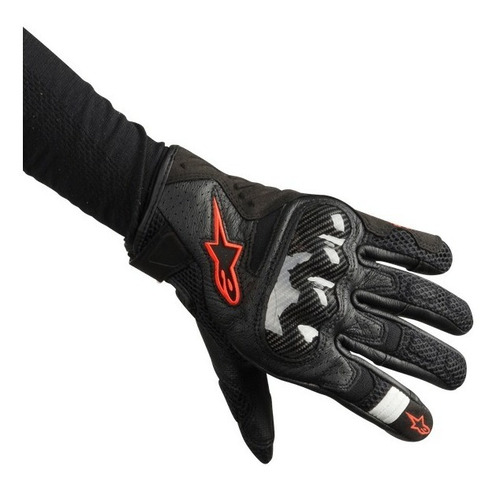 Guantes de verano Alpinestars Smx-1 Air V2, color negro y rojo, talla M