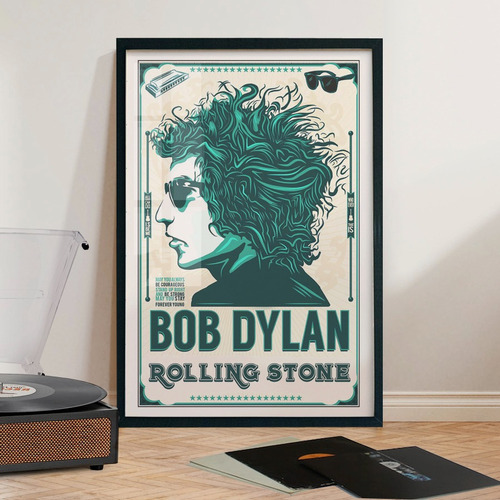 Cuadro 60x40 Rock - Bob Dylan Rolling Stone Poster