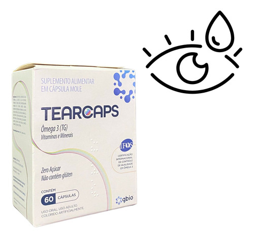 Tearcaps Fonte De Omega 3 Vitaminas E Minerais Gbio Olhos