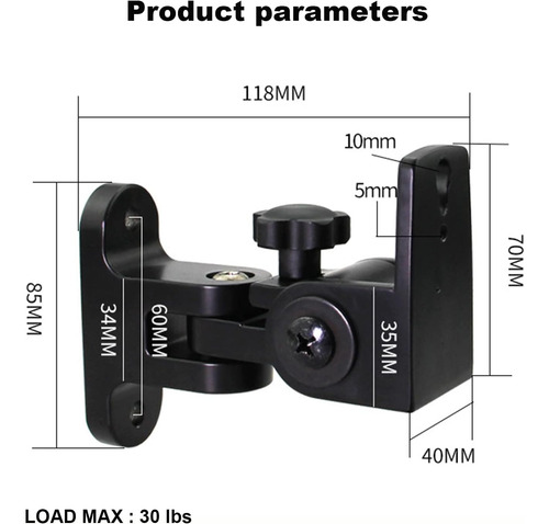Bs-218pro Soporte Universal De Pared Para Altavoces Peque...