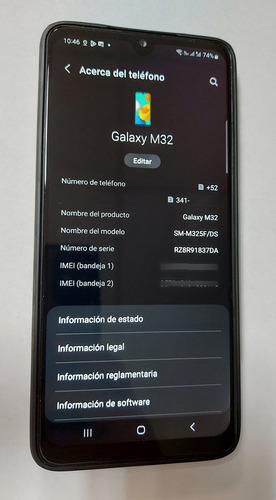 Samsung Galaxy M32 (6000 Mah) Dual Sim 128 Gb, 6 Gb Ram Azul Claro (Usado)