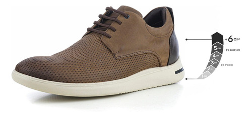 Zapato Casual Logan Camel Max Denegri +6cms De Altura