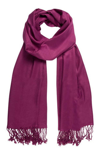 Cachecol Pashmina Lenço Echarpe Longa Lisa Grossa Inverno Cor Uva Forte