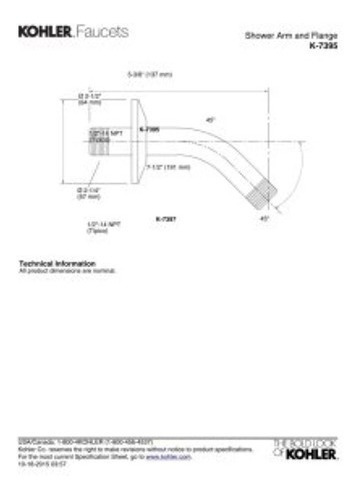 Brazo Y Brida Maestra De Ducha Maestra Kohler K-7395-bv, Bro