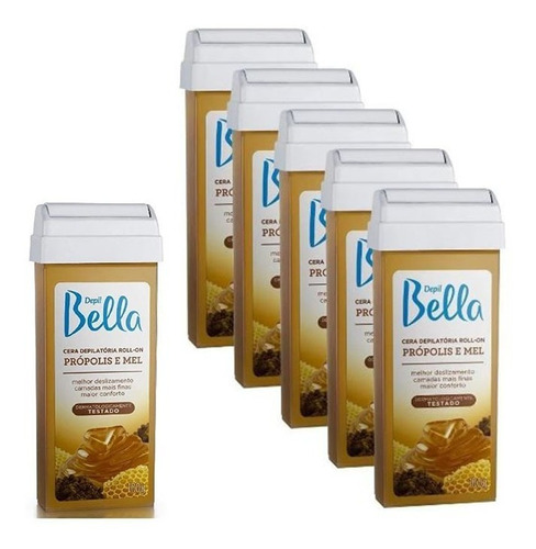 Kit 6 Cera Rolon Depilação Depil Bella Própolis E Mel