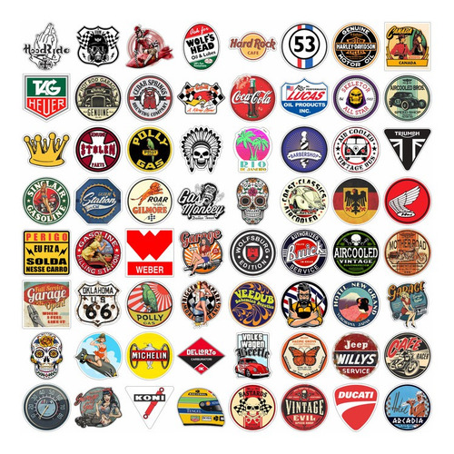 Imagem 2 de 2 de 64un Adesivos Fusca Hoodride Retrô Vintage Rat Look Antigo 2