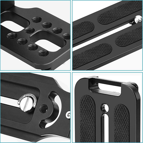 Vertical Qr Plata Universal Dslr Cámara L Bracket Con 1/4