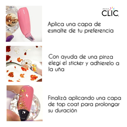 Stickers Adhesivos Para Uñas Charms - 2 Unidades Fluoritas