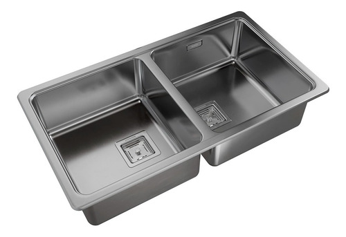 Bacha Doble Cocina Quadra Q76 A Johnson Acero Sobre Mesada