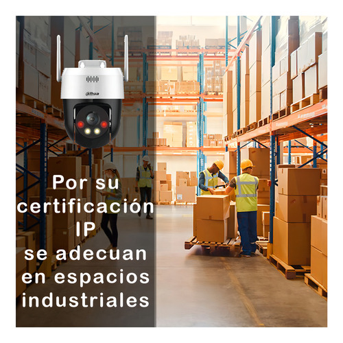 Camara Pt Wifi Dahua De 5mp Exterior Smart Dual Light Picoo-a59u-da Alarma De Luz Y Sonido Audio Bidireccional Detección Humana Y Vehicular Por Ia Con Memoria Microsd De 32gb