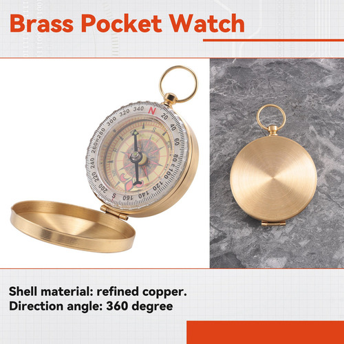 L Reloj De Bolsillo Clásico De Latón Estilo Brújula For