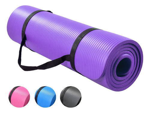 Tapete Yoga Grueso Ejercicios Pilates Relajacion Fitness Color Morado