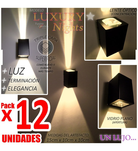 Baliza Señalizadora Bidireccional De Pared Exterior Pack X12