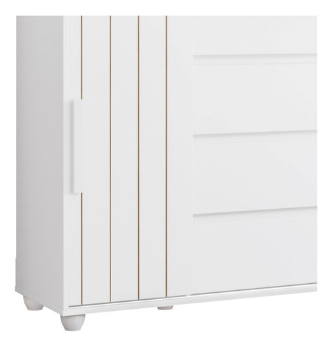 Cômoda Sap Quarto 150cm 2 Pts 4 Gav Flex Eve Bco/nature