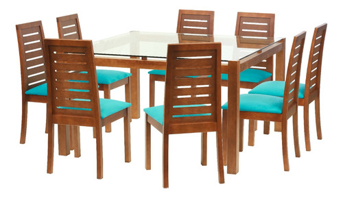 Juego De Comedor Barcelona 140x140 Silla Tenerife Tela